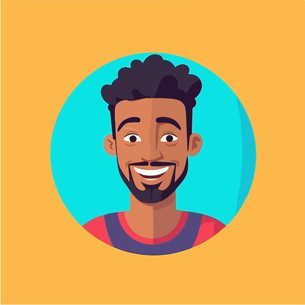 Vector a portrait and avatar of male laughter and joy smile and calmness diversity of personage