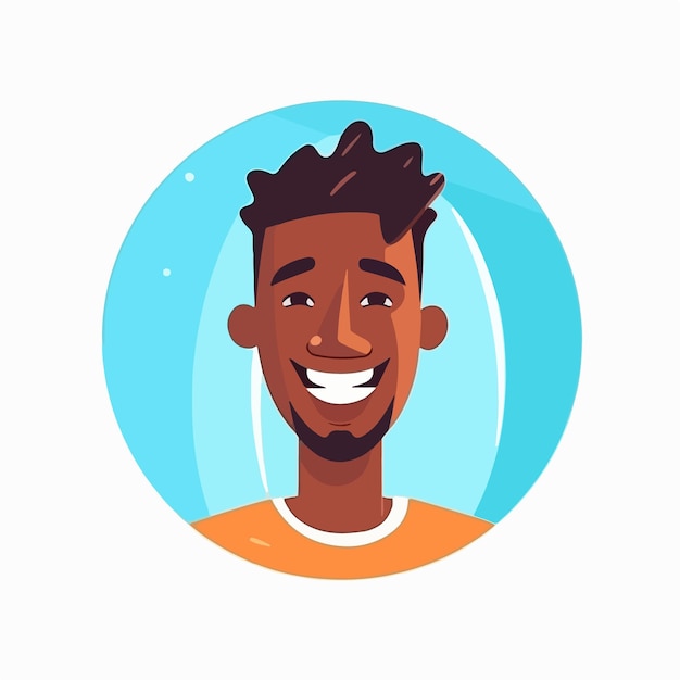 Vector a portrait and avatar of male laughter and joy smile and calmness diversity of personage