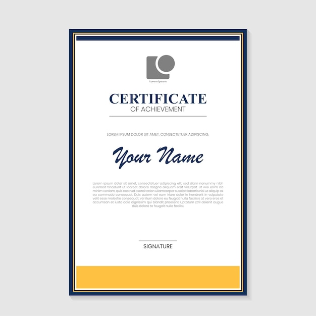 Portrait award certificate design template