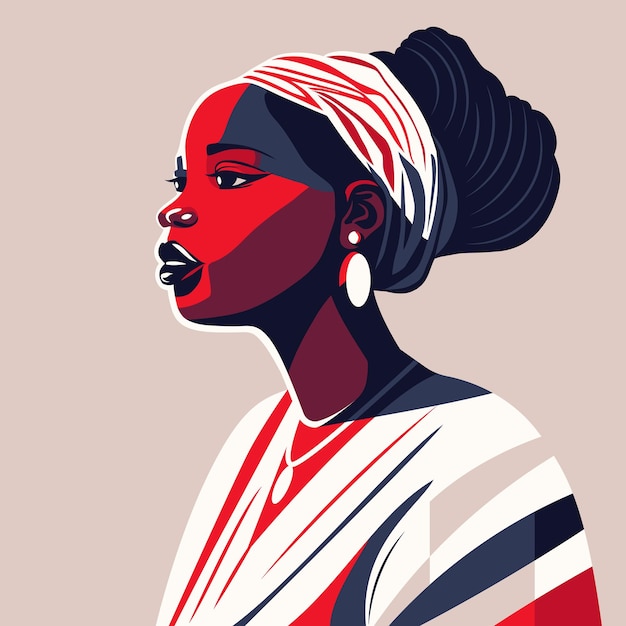 伝統的な服を着た美しいアフリカの女性の肖像画