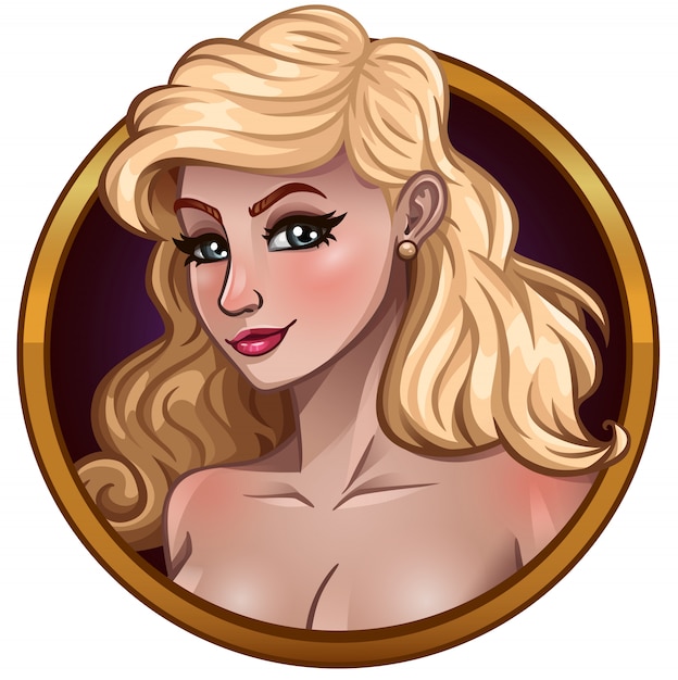 Vector portrait of beautiful blonde