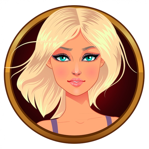 Vector portrait of beautiful blonde