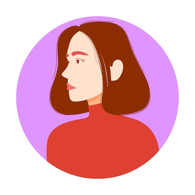 Portrait of a beautiful flat design women