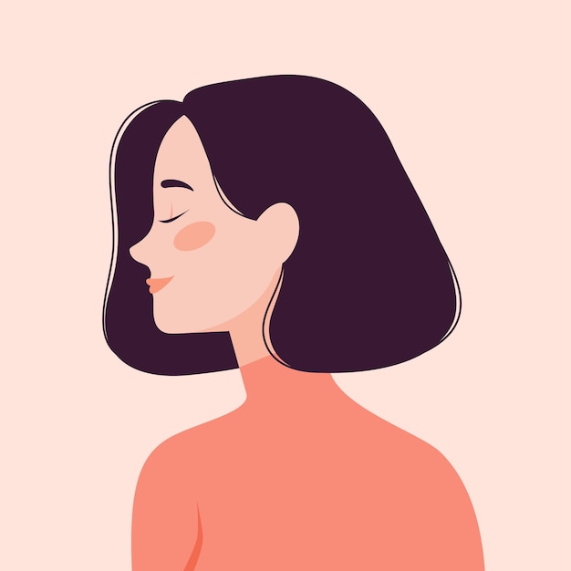 Vector portrait of a beautiful young woman