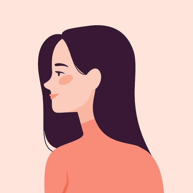 Vector portrait of a beautiful young woman