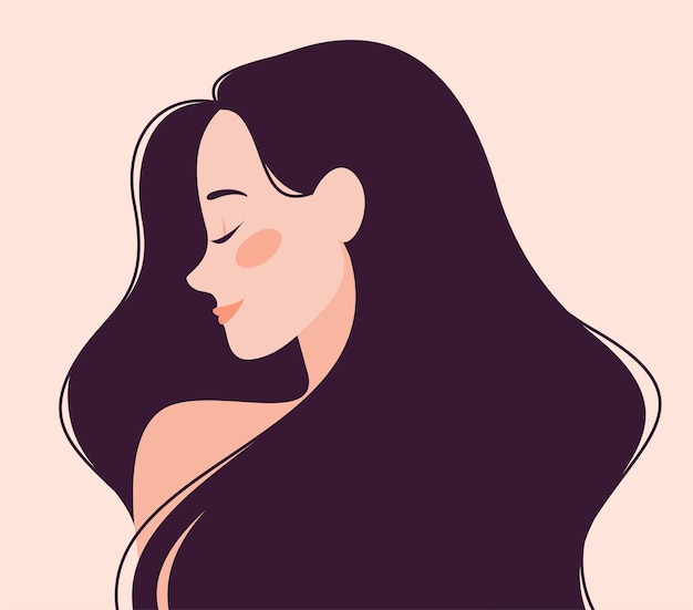 Vector portrait of a beautiful young woman