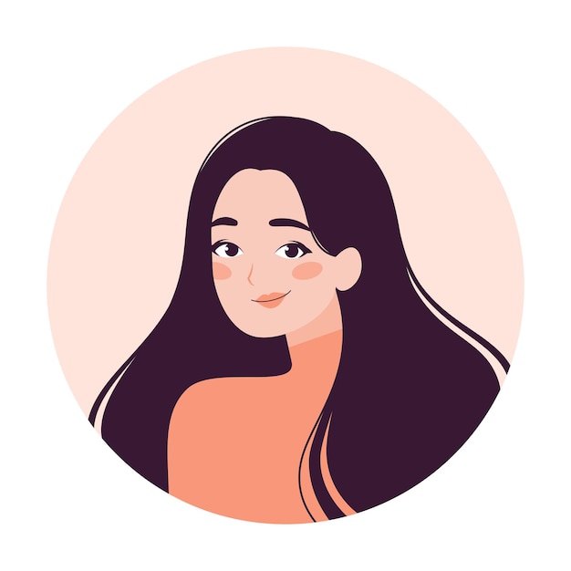 Vector portrait of a beautiful young woman