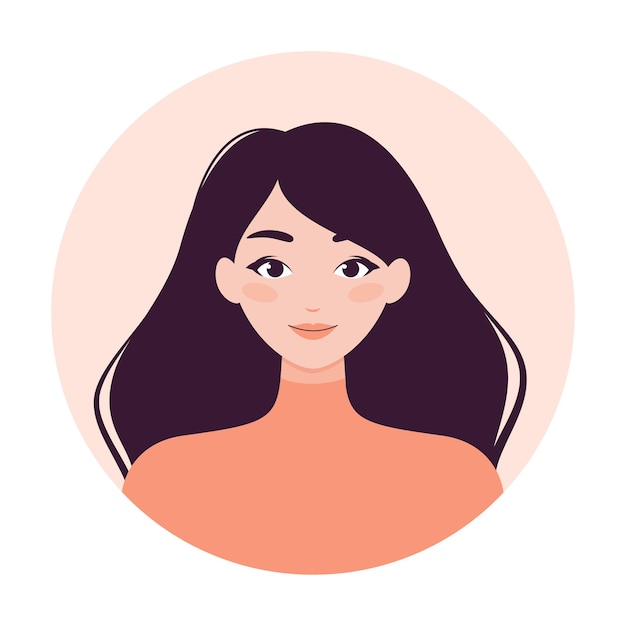 Vector portrait of a beautiful young woman