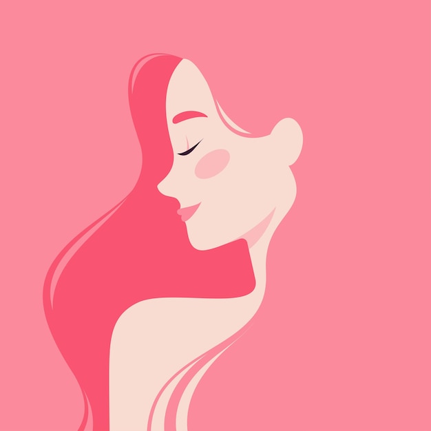 Vector portrait of a beautiful young woman