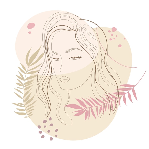 Vector portrait of a beautiful young woman