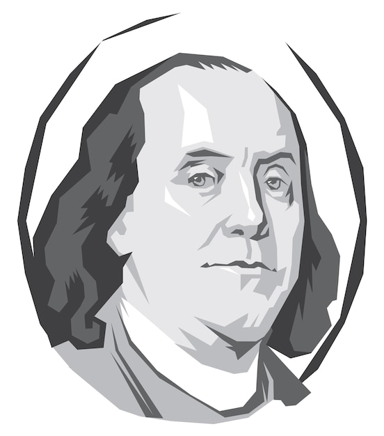 Vettore ritratto benjamin franklin