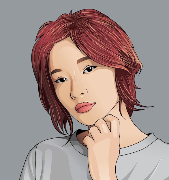 portrait cool women vector design