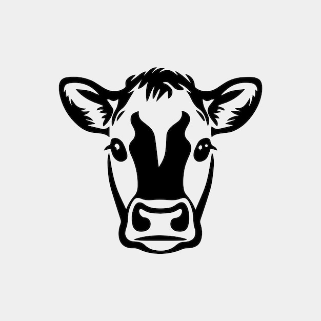 portrait of a cow isolated background