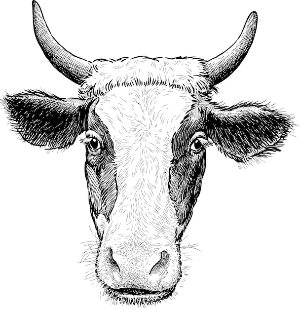 Vector portrait of the cow