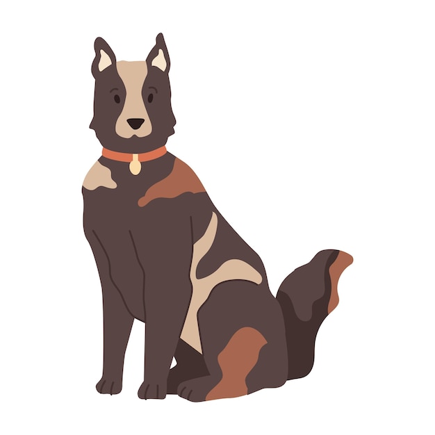 Vector portrait of curious pet dog breed