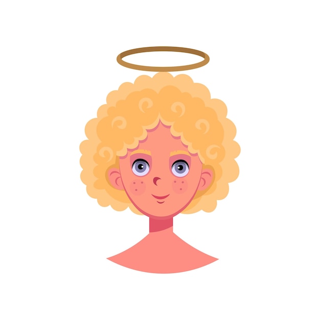 Portrait of cute angel on a white background.