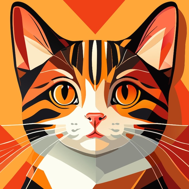 portrait of an cute cat vector illustration
