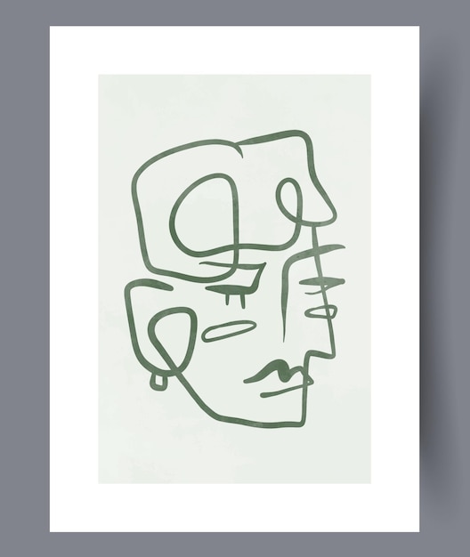 Portrait face human head wall art print