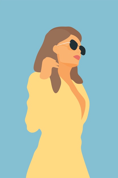 Portrait of  fashinable woman in sunglasses.