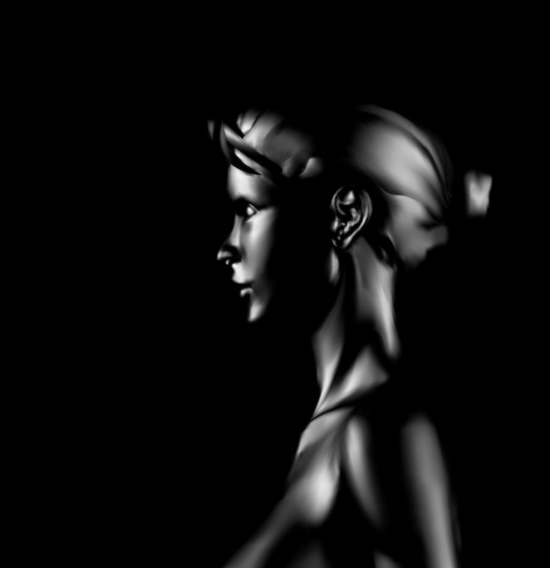 Portrait of a girl. side view