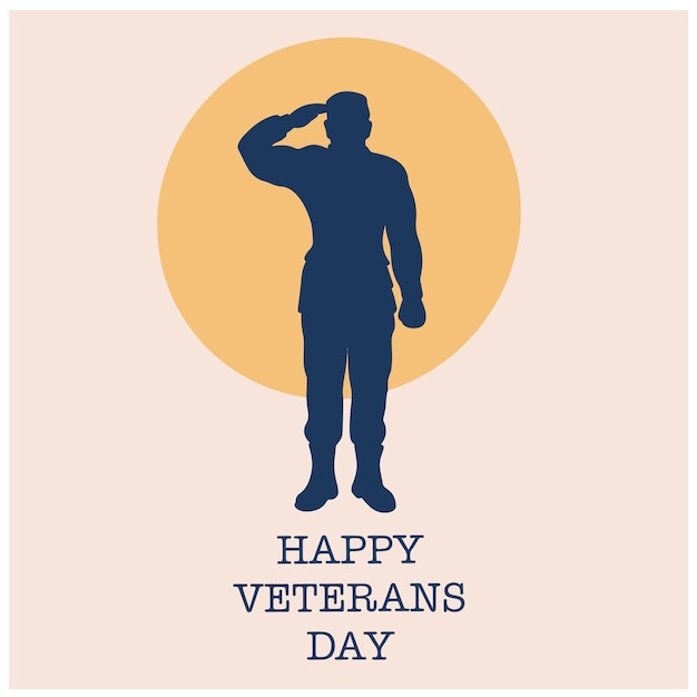 Vector portrait happy veterans day illustration