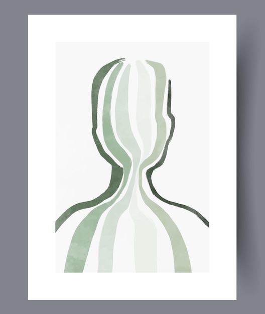 Vector portrait human faceless face wall art print