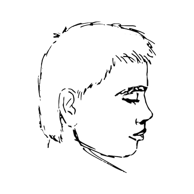 Vettore illustrazione del ritratto schizzo di un uomo linea del viso disegnata a mano