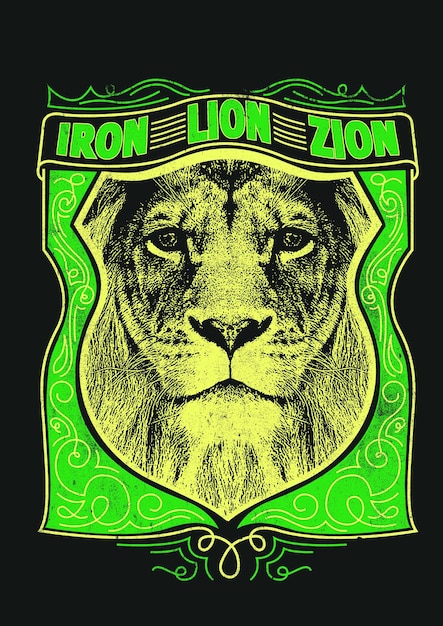 Vector portrait of an iron lion zion