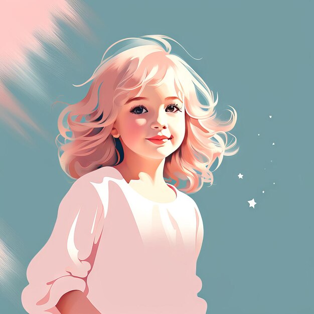 Vector portrait of a little girl portrait of a little girl