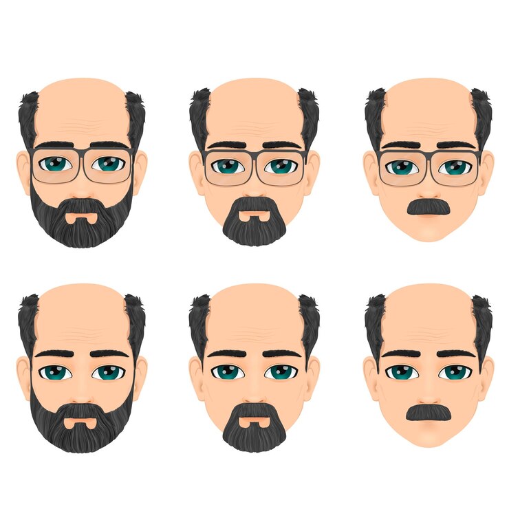 Vector portrait of a man of advanced or mature age