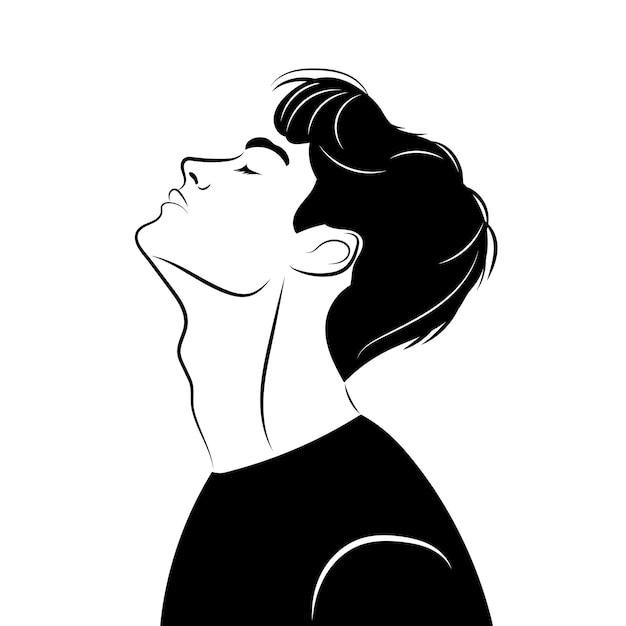人の肖像画 シルエット ベクトル