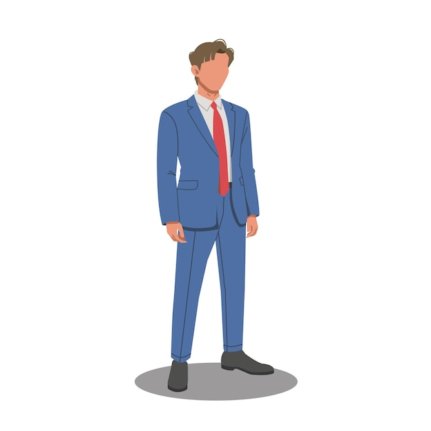 portrait of man in stylish suit outfits flat design illustration