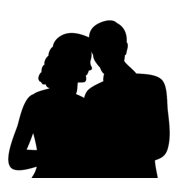 Portrait man and woman silhouette design vector isolated