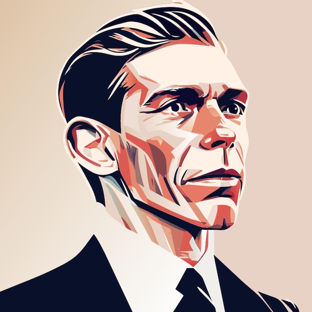 Vector portrait of a modern businessman have good face vector illustration flat 2