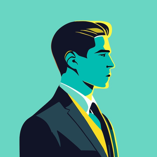 portrait of a modern businessman vector illustration flat