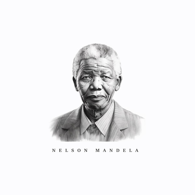 Nelson Mandela Portrait handcrafted using words from 