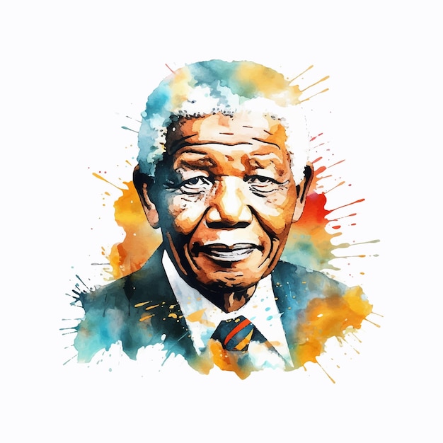 Portrait of Nelson Mandela vector illustration