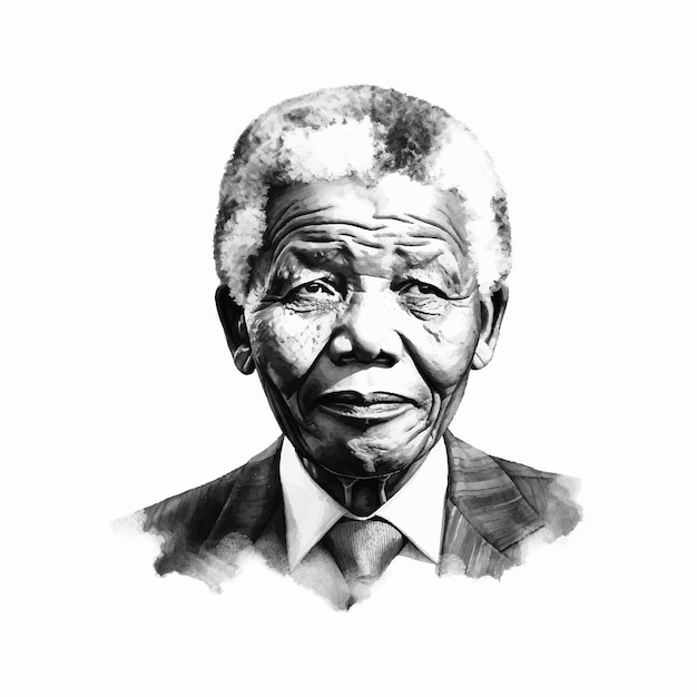 Portrait of nelson mandela vector illustration