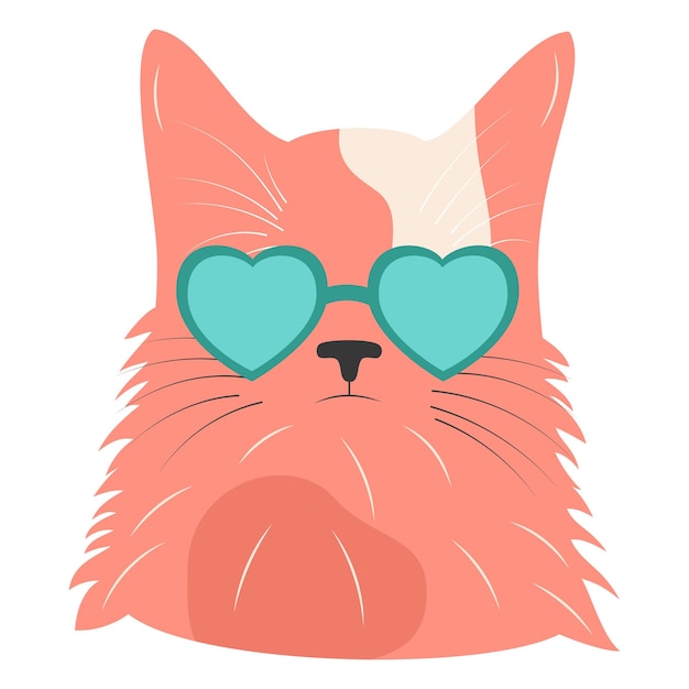 Вектор Портрет кота в очках аватар для социальной сети векторная иллюстрация