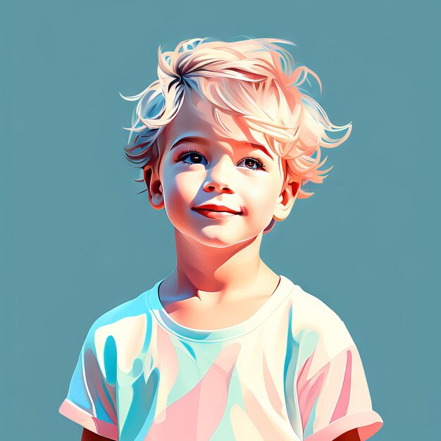 Вектор portrait of little boy original watercolor illustration