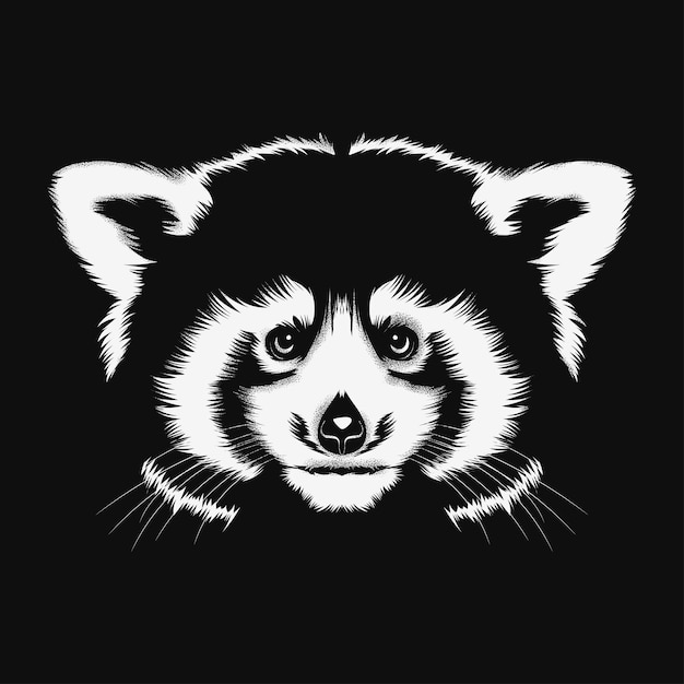 Портрет красной панды ручной рисунок вектора