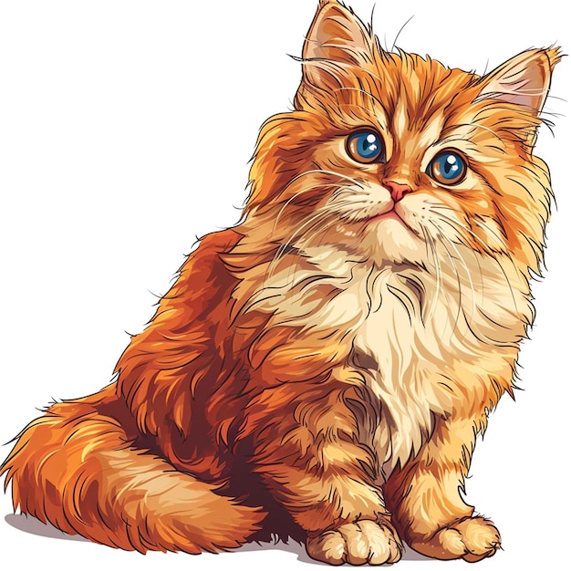 Vector portrait of a persian cat on a white background vector illustration