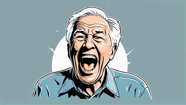portrait of a senior man screaming