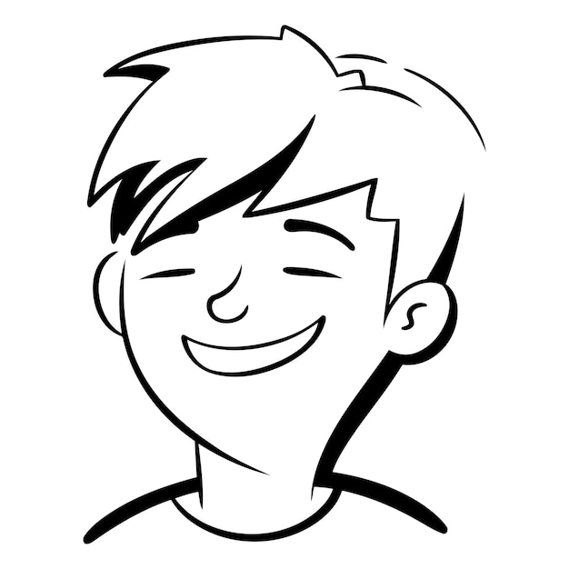 Vector portrait of a smiling boy with red hair