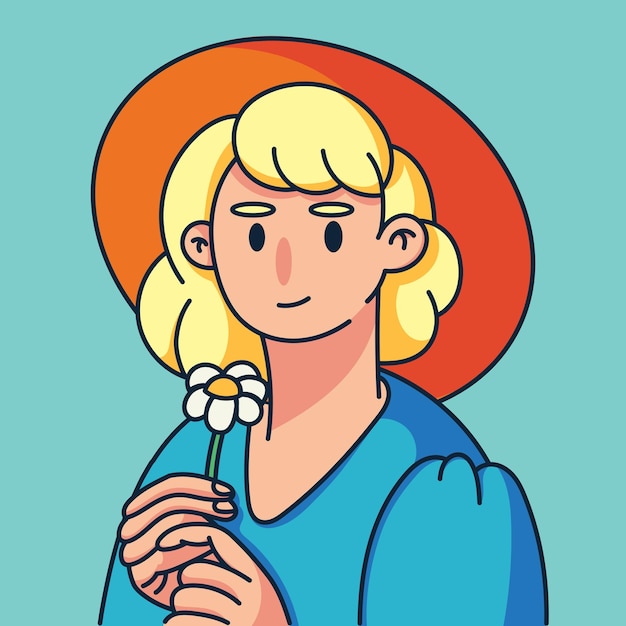 Vector portrait of teenage girl women cute characters cartoon style social network avatar template