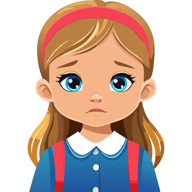動した小さな女の子の肖像画