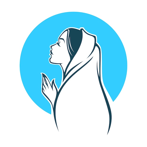  portrait of Virgin Mary for your logo, label, emblem