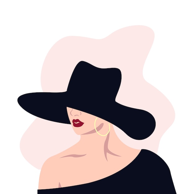 Vector portrait of woman flat illustration