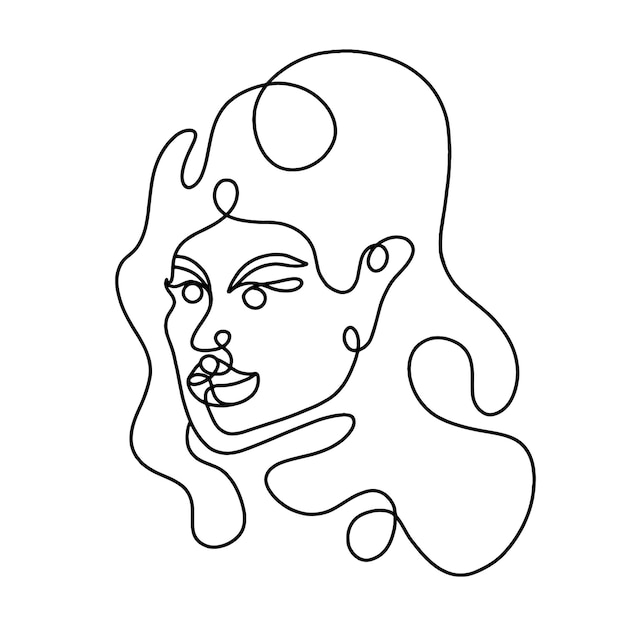 Portrait of a woman in a modern linear style