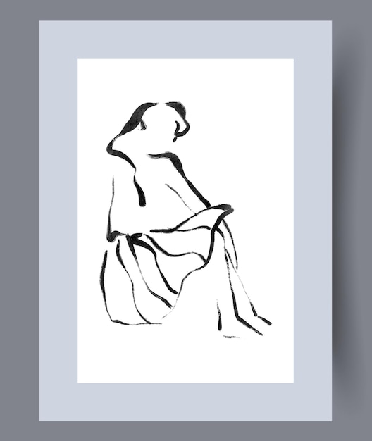 Portrait woman skirt girl wall art print